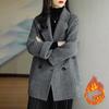 Women's Woolen Coat Autumn Winter New Suit Collar Temperament Herringbone Loose Thin Versatile Warm