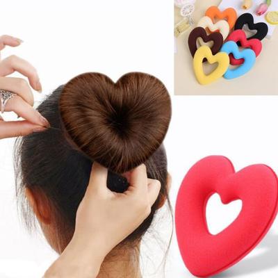 1pc Hair Donut Bun Heart Maker Magic Foam Sponge Tool Princess