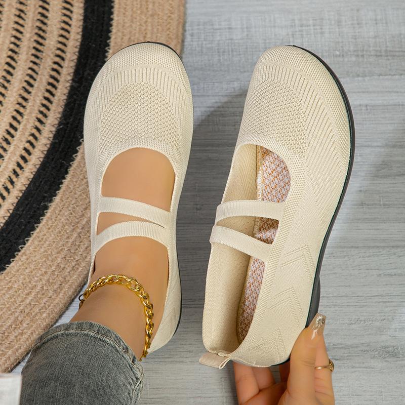 Women's fly-woven mesh shoes single shoes flat-soled comfortable one-pedal women's shoes fashion casual mother shoes