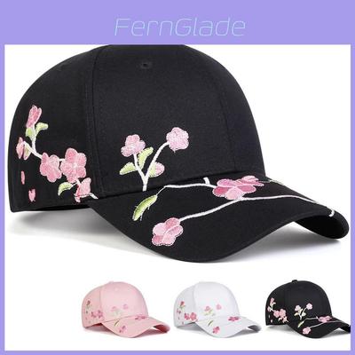 Frühling Sommer Kirschblüten Baseballkappe Mit Gestickten Blumen Und Sonnenschutz Für Damen