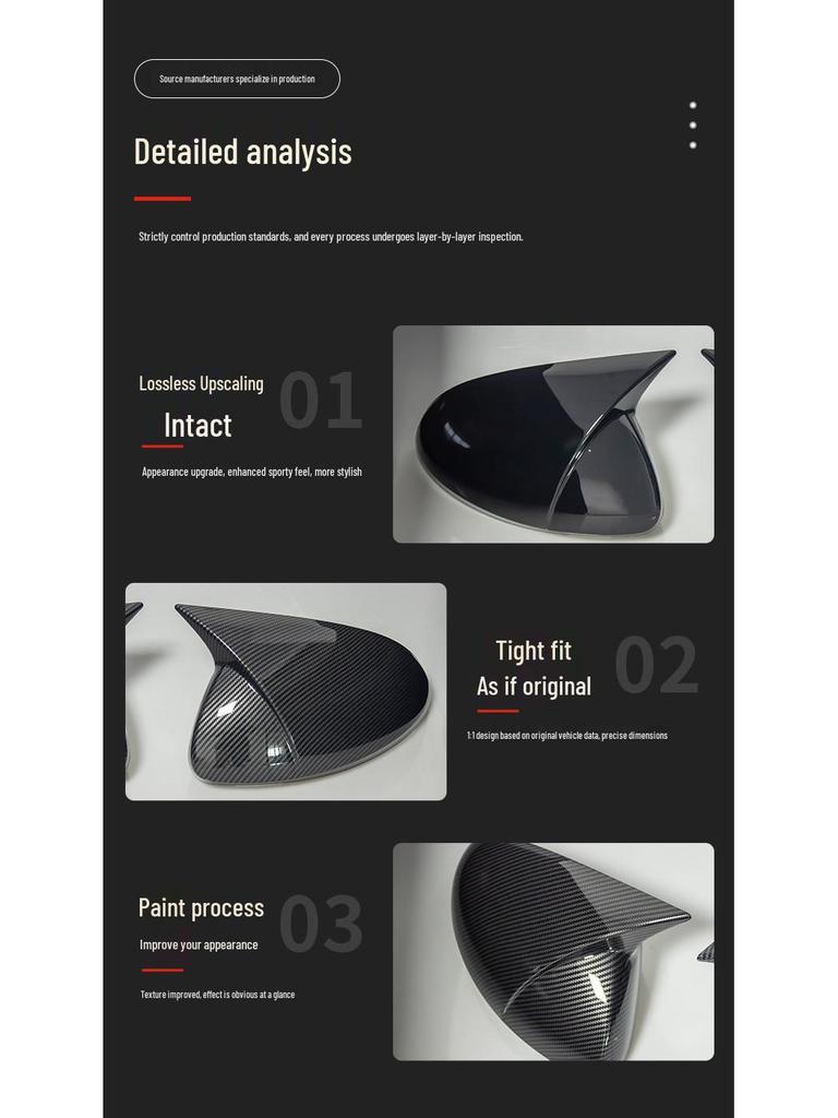 Car Rearview Mirror Housing for 2008-2016 Volkswagen Tiguan Bull-Horn Modification (MK1)