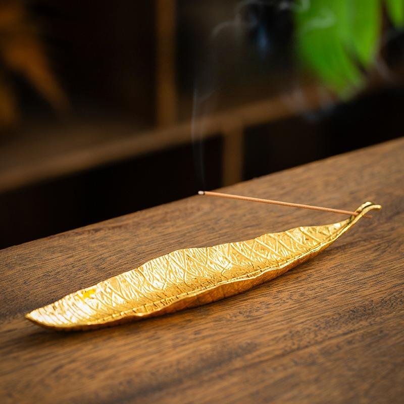1PC [Ye Yun Zen Heart] Zen Leaf Incense Insert, Household Indoor Incense Burner Incense Holder, Creative Tea Ceremony Incense Accessories золотой