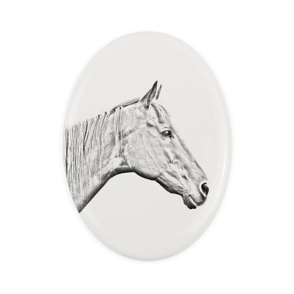 Retired Race Horse – Commemorative plaque with a photo of a horse, tombstone plaque with a print | Art-Dog