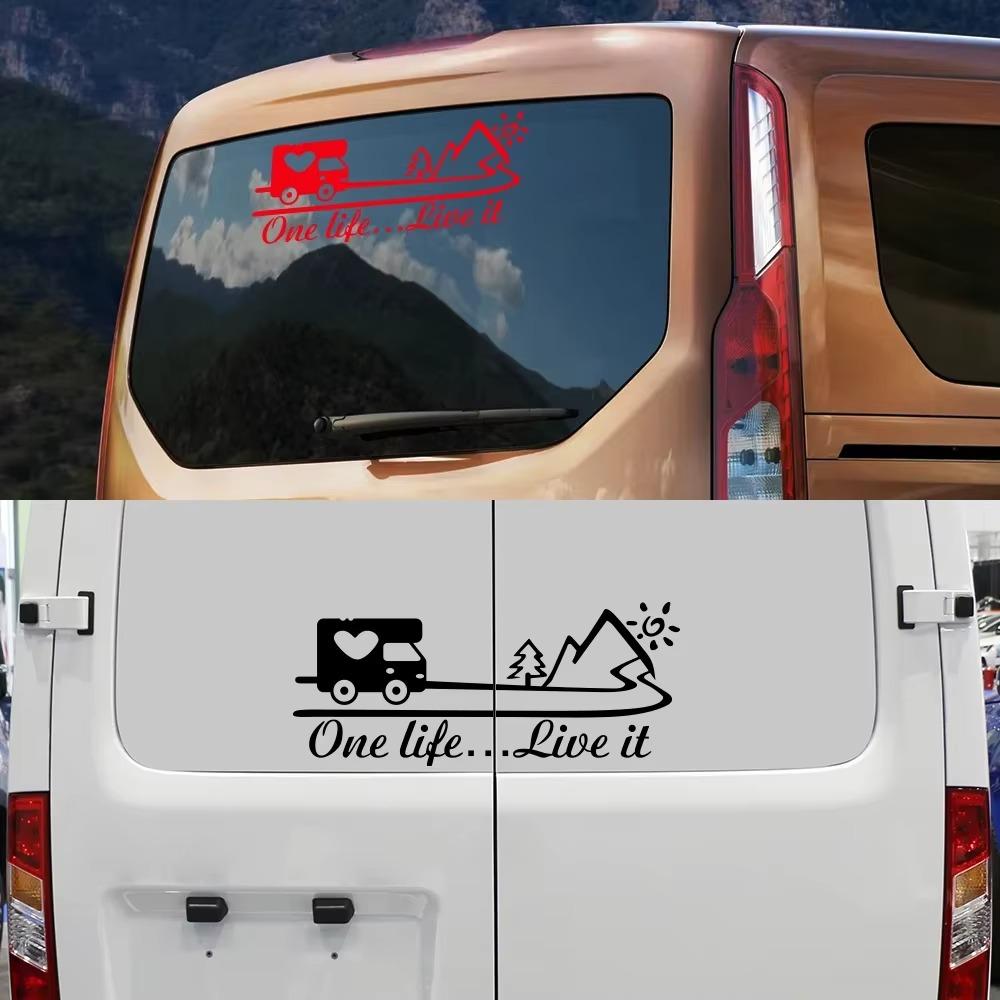 Jedno życie przeżyj to Naklejka Samochodowa Dekoracja Vana Kampera Naklejka Winylowa Dekoracja Vanlife Na Nadwozie Ciężarówki Kampera RV Przyczepy Akcesoria Samochodowe