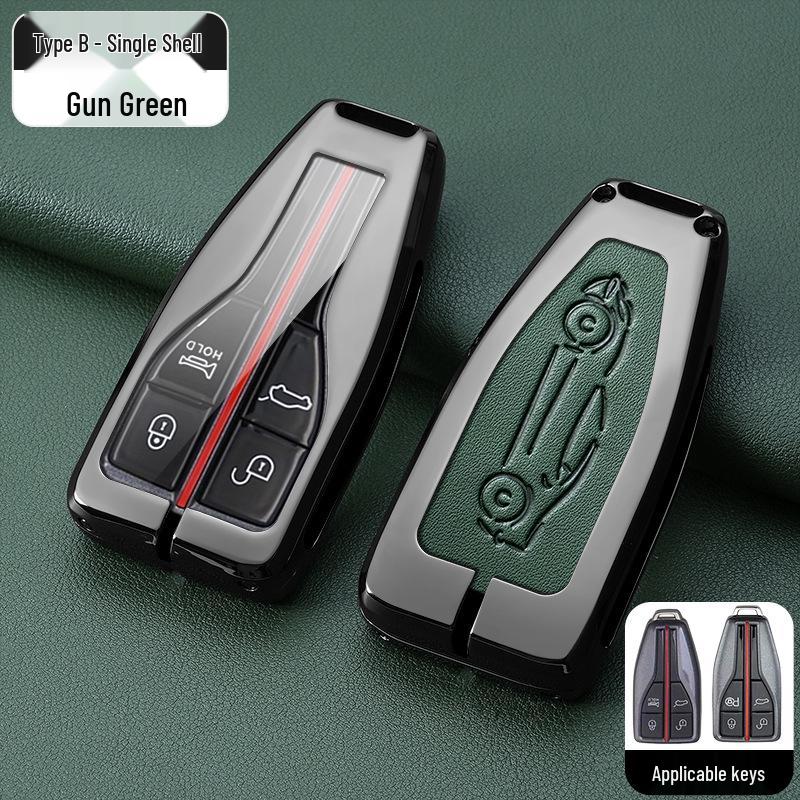 Metal Key Shell Set for Hongqi: HS5, HS7, H9, H5 Models (2019+) Key Case & Bag