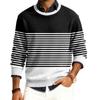 Men's Round Neck Long Sleeve Ribbed Knit Pullover