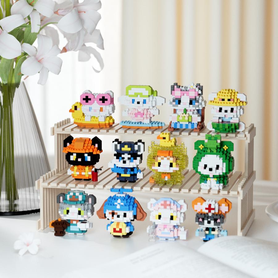 Mini Cartoon Cute Cat Dog Animals Models DIY Building Blocks Toys Micro Blocks Kit Christmas New Year Gifts Lucky Decor