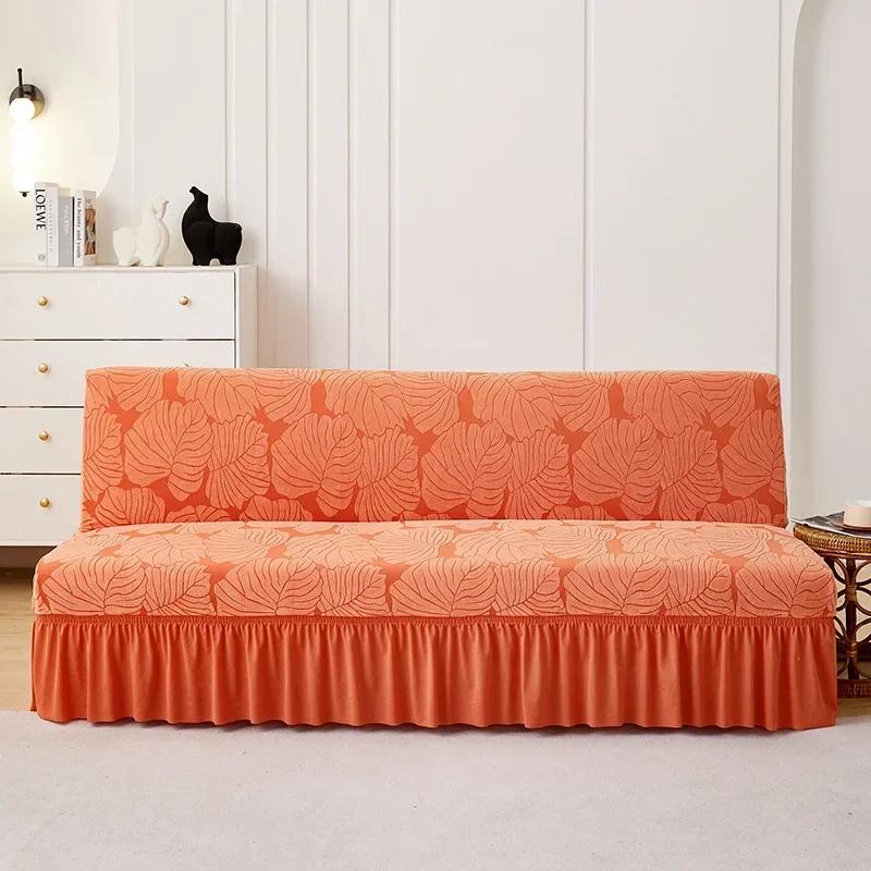S/L Armless Elastic Sofa Cover Fabric Cover Full Package All Season Furniture Protector Bedroom Office Living Room Capa De Sofá