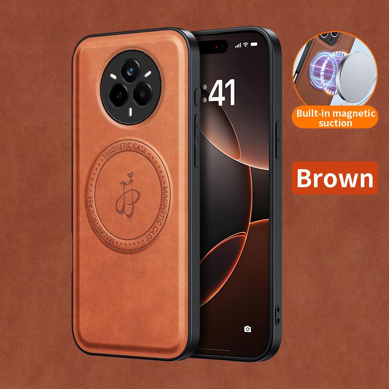 Wireless Charging Magnetic Case for Realme 14 Pro 5G 14 Pro+ Plus Protective Cover PU Leather Hard Back Shell Coque