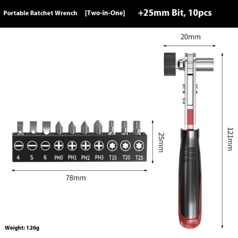 Double Direction Ratcheting Socket Spanner Tool Kit Ergonomic Grip Compact Design Fit For Tight Space Maintenance Tasks