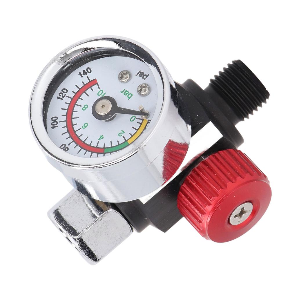 Spray Gun Air Pressure Regulator Aluminum Alloy High Accuracy Adjustment Air Adjusting Regulator Valve 1/4in NPT