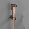 Hand Held Bidet Sprayer Douche Toilet Kit Bidet Faucet Rose Gold Round Shattaf Shower Head Copper Valve Set Jet Bidet Faucet