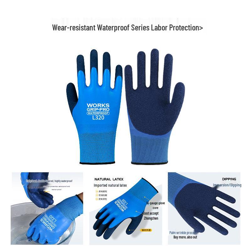 Nitrile Reinforced Wear-Resistant Waterproof Work Gloves for Puncture-Proof Gardening & Construction