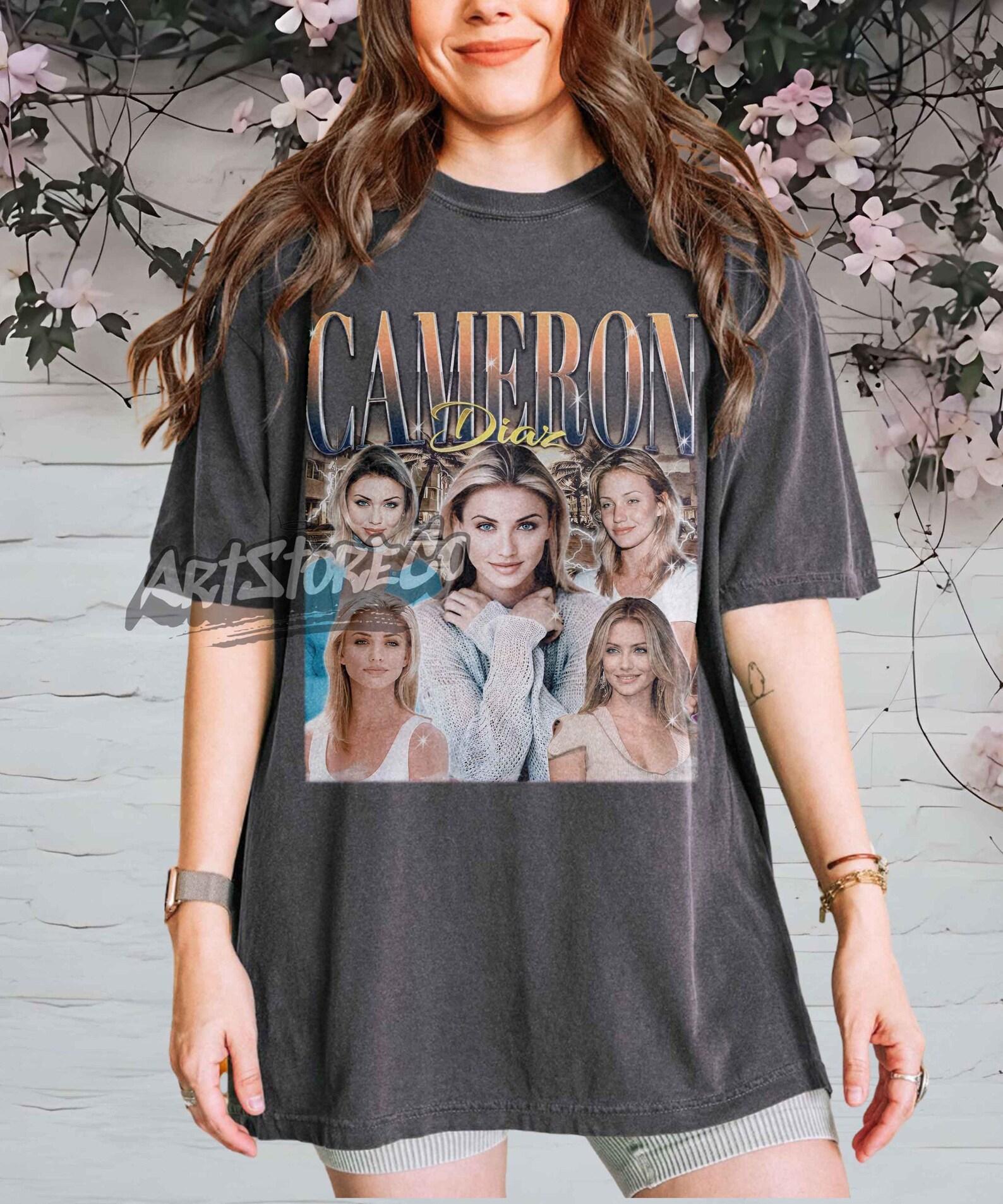 Cameron Diaz Retro Collage T-Shirt, Vintage 90s Style Graphic Tee S