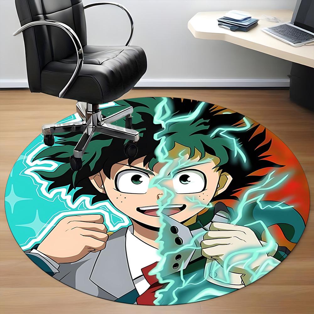 1pc My Hero Academia Chair Carpet for Office Non-Slip, Soft & Comfortable, Carpet for Office, Gaming, Lightweight Round Floor Mat Yy251021013