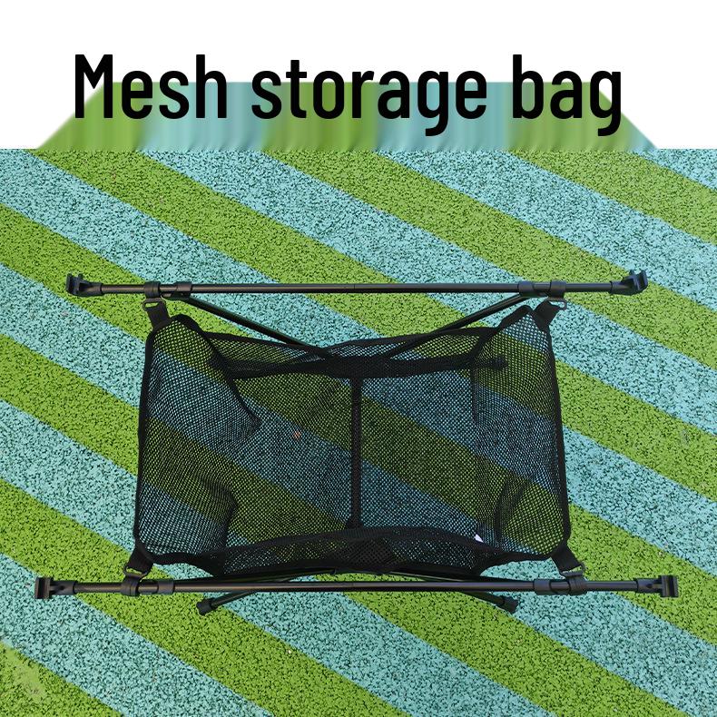 Portable Aluminum Folding Camping Table with Mesh Storage and Canvas
