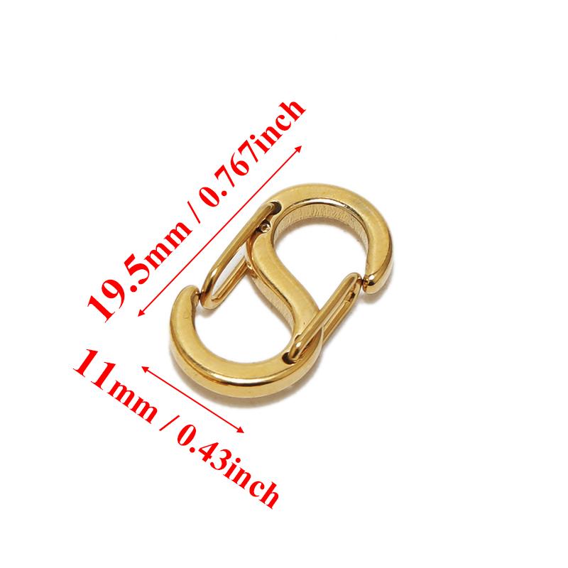 5Pcs 18k Gold Stainless Steel Chic Letter S Buckle Spring Lobster Clasps Necklace Hooks Bracelets Connector DIY Jewelry Making