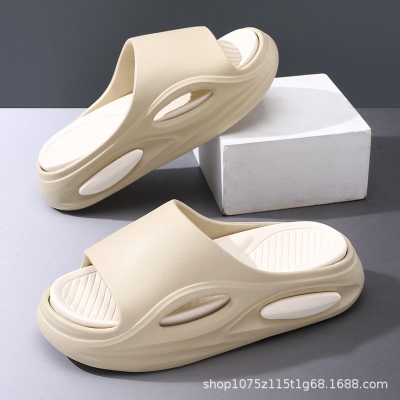Slippers New Summer Men's and Women's Thick-bottomed Non-slip Heightening One-word Drag Casual Fashion Soft-bottomed Beach Cool Slippers