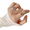 Korean Style Geometric Open Adjustable Letter Zirconia Ring for Women - Trendy Index Finger Jewelry