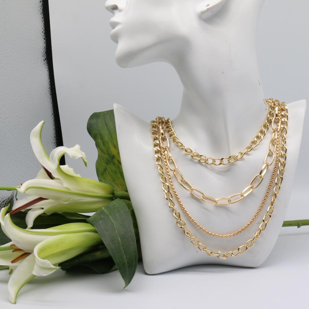 Fashion new multi-layer necklace personalized generous metal thick chain neck chain women's necklace