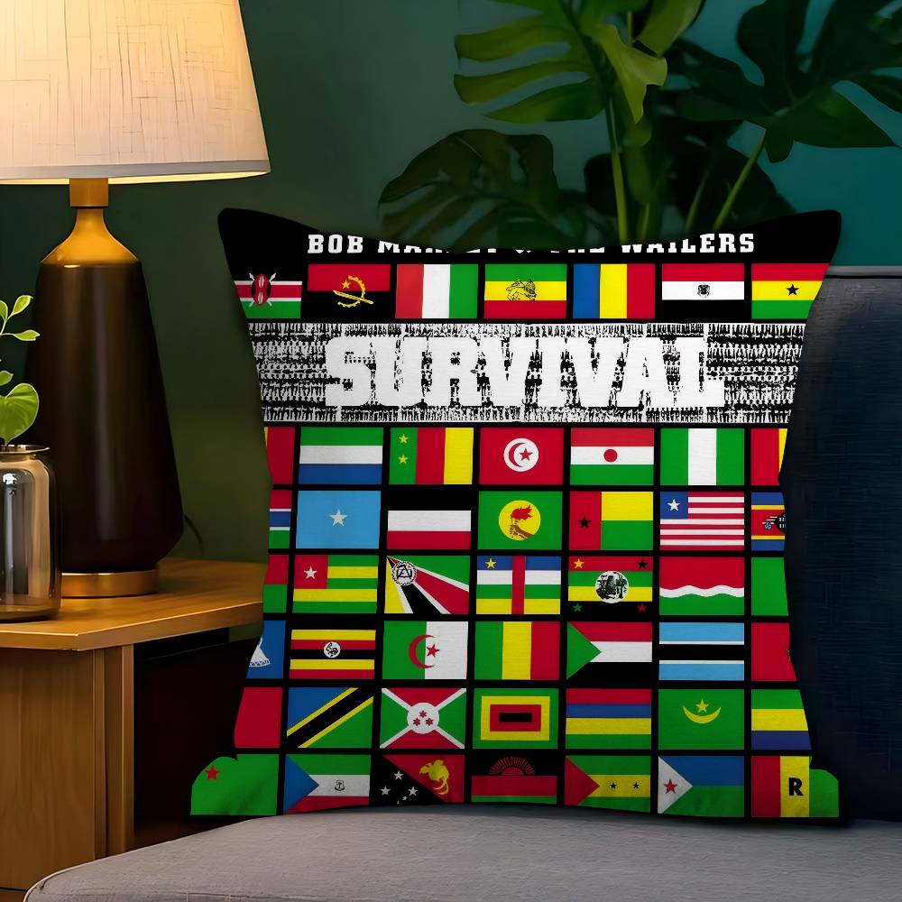 Classic Bobs Marley & T-The Wailers Pillow Cover Sofa Cushion Cover Home Room Decoration Children Gift