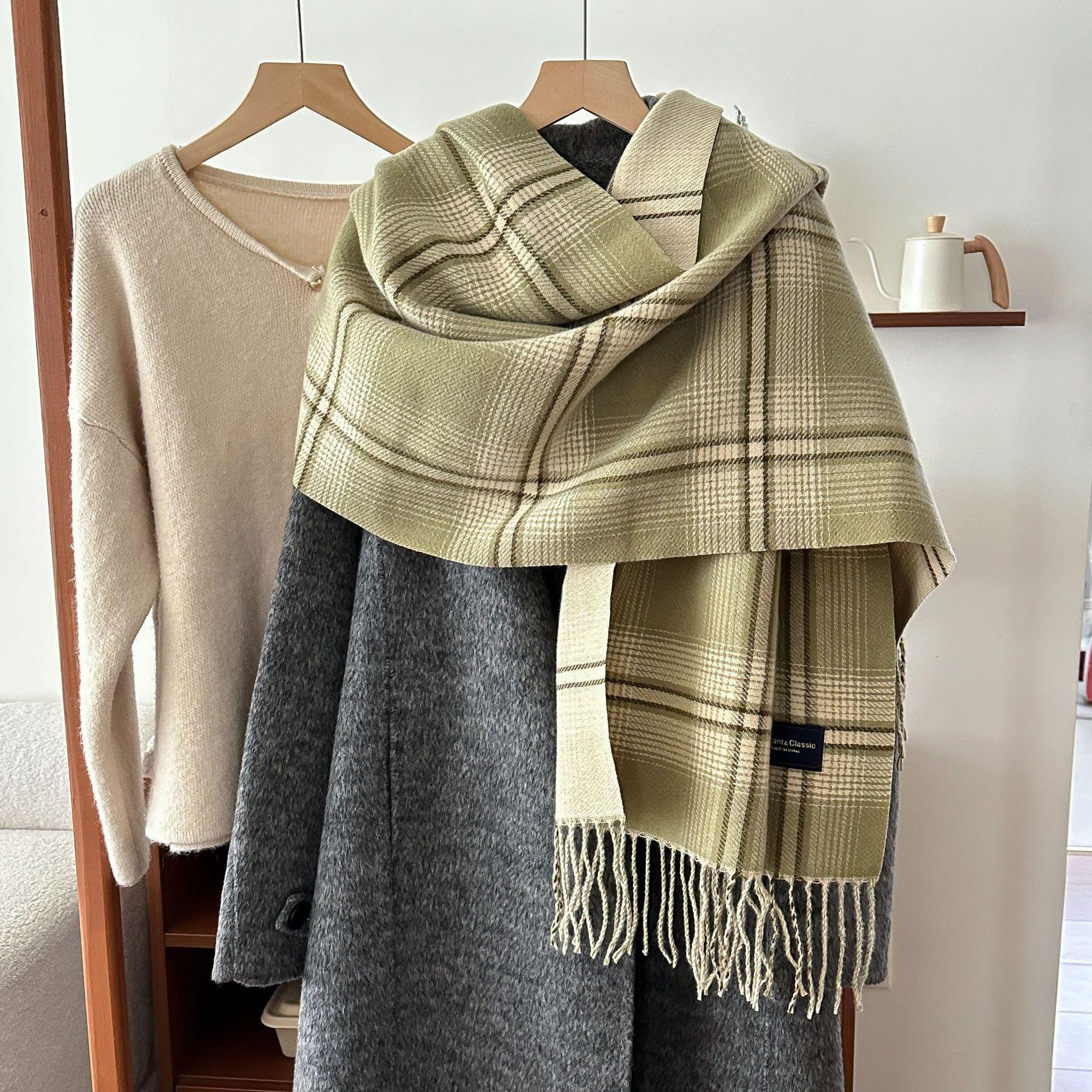 

New Plaid Scarf for Students Couples Teachers and Teenagers Universal Versatile and Fashionable Korean Style Scarf 54-205cm