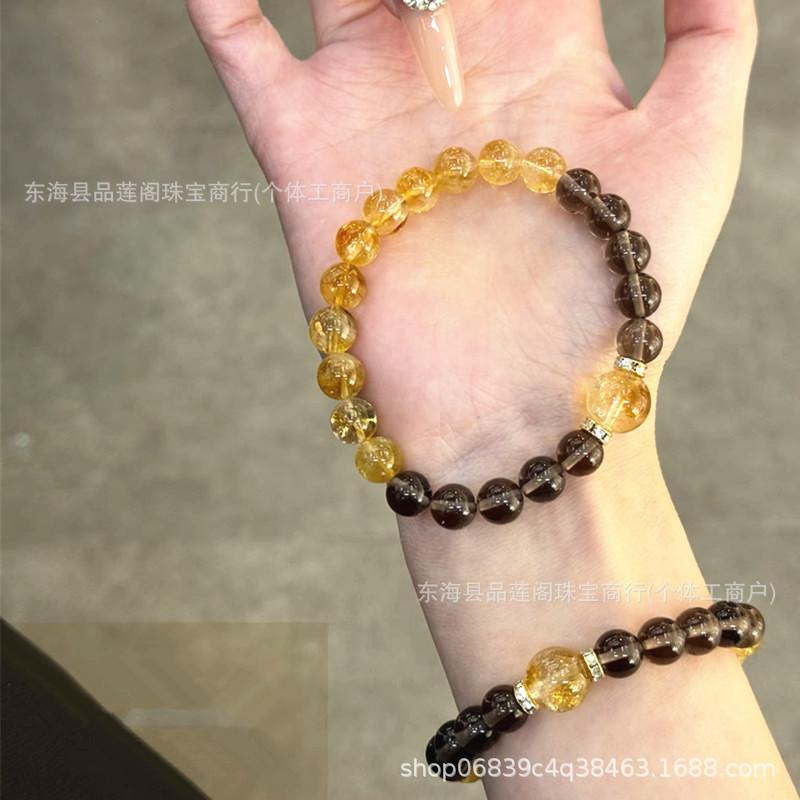 Natural Yellow Obsidian Beaded Bracelet - Versatile Niche Design Crystal Jewelry