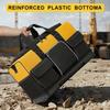 Large Heavy-Duty Tool Bag with Wide Mouth Opening Reinforced Plastic Bottom for Electricians Mechanics Gardeners Durable Oxford