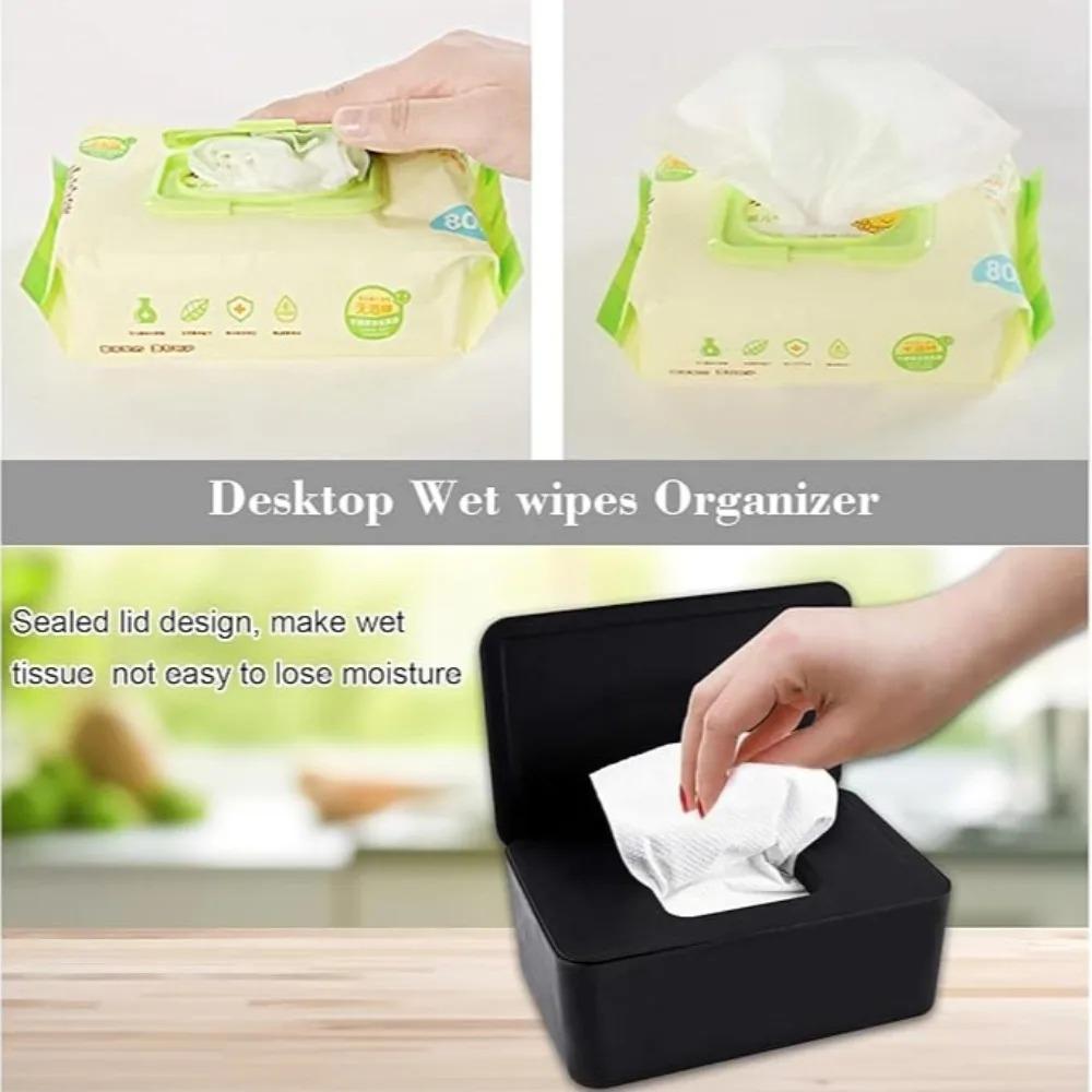 Lid Design Tissue Box Dustproof Wet Tissue Box Holder Portable Paper Organizer for Office Home Accessories Car Tissue Holder