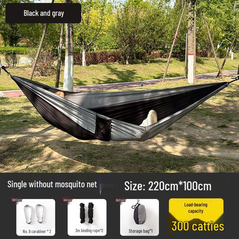 Легкий двойной гамак с москитной сеткой - Быстрораскладывающийся, конструкция против переворачивания для кемпинга на природе и детей