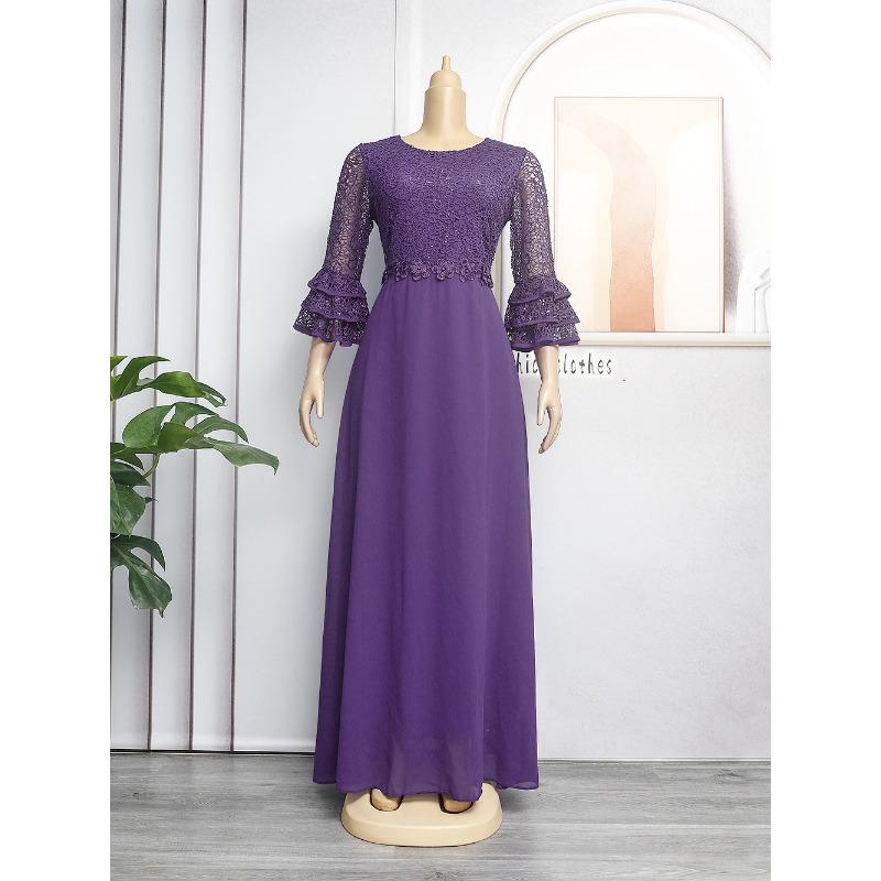 Rochie din șifon din dantelă pentru femei de mărime mare