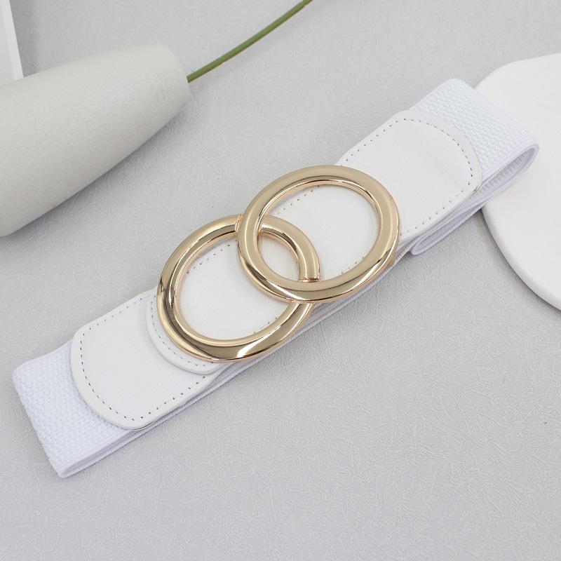 Elastic Belt Women'S Ring Smooth Buckle Decorative Dress Adjustable Elastic Waist Seal 5Cm Three Sizes