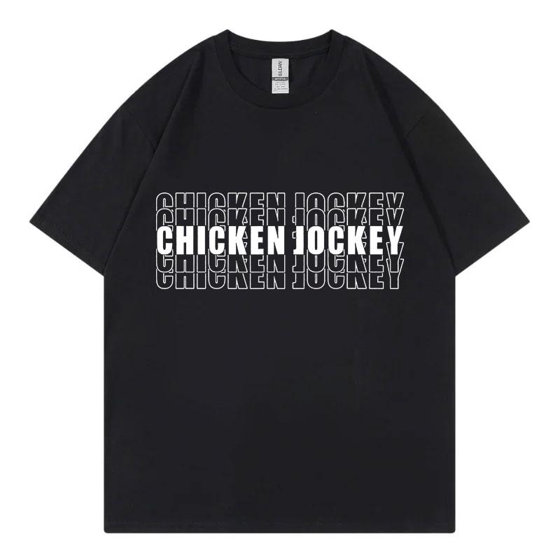 Funny Chicken Jockey Graphic T Shirt Men Women Cartoon Fashion Short Sleeve Tshirt Summer Casual 100 Cotton Oversized Tshirts