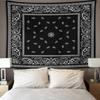 Tapestry Colorful Paisley Black Pattern Bandanna Border Scarf White Home Decor Wall Hanging for Living Room Bedroom Dorm