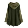 Women's And Winter Casual Color Plush Warm Hooded Plus Size Jacket