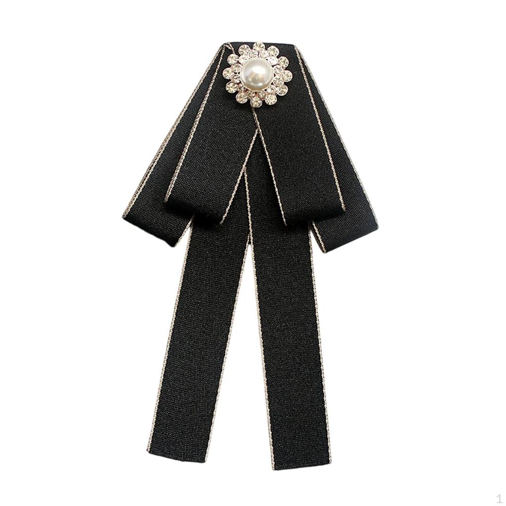 Ladies Bow Tie Brooch Gift, Elegant, Bowknot Collar Clothing Accessory for Dress Blouse Shirt