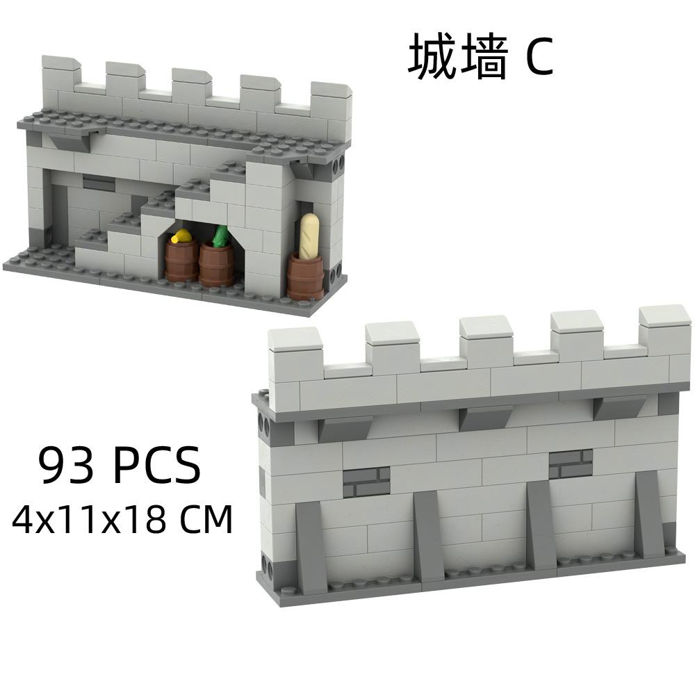 Lion Fortress Castle Modular Wall Tower Corner Medieval Military Soldier Figure Scene Ornament