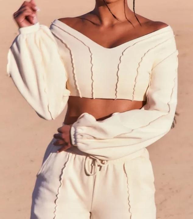 Oh Polly Bluza Damska Krótka Beżowa Casual 32 0A9G6_A* T3A