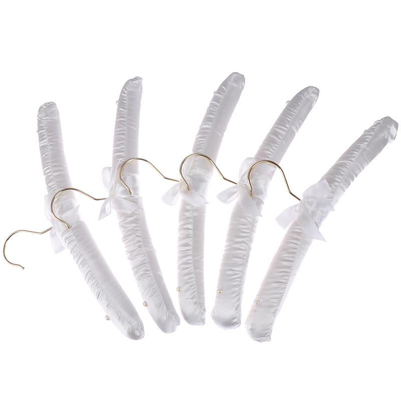 5X Clothes Hangers Satin Padded Luxury Soft Coat Hanger