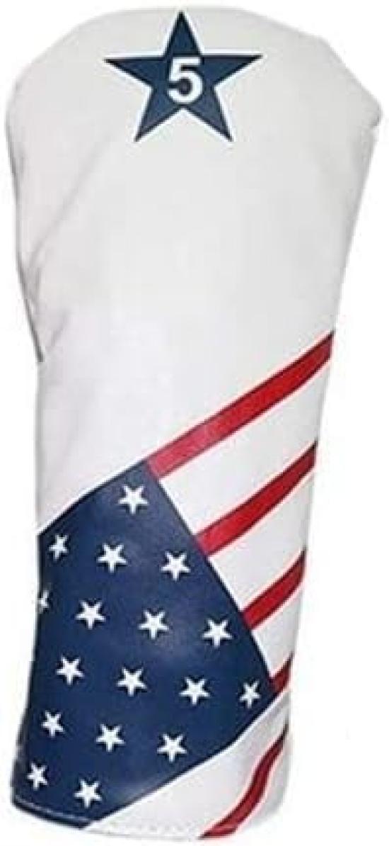

New American Star Design Golf Headcover for and UT Clubs 5 Driver, Wood, Utility, (Single Item) (For No. Woods) белый