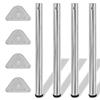 4 Height-adjustable Table Legs 710 Mm Chrome