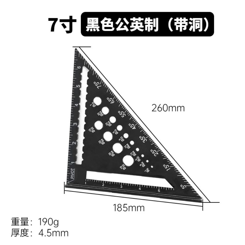 

Треугольная линейка 7 дюймов, измерительный инструмент, столярный набор из алюминиевого сплава, квадратный угол, деревообрабатывающие инструменты, попробуйте квадратную треугольную метрическую систему чёрный