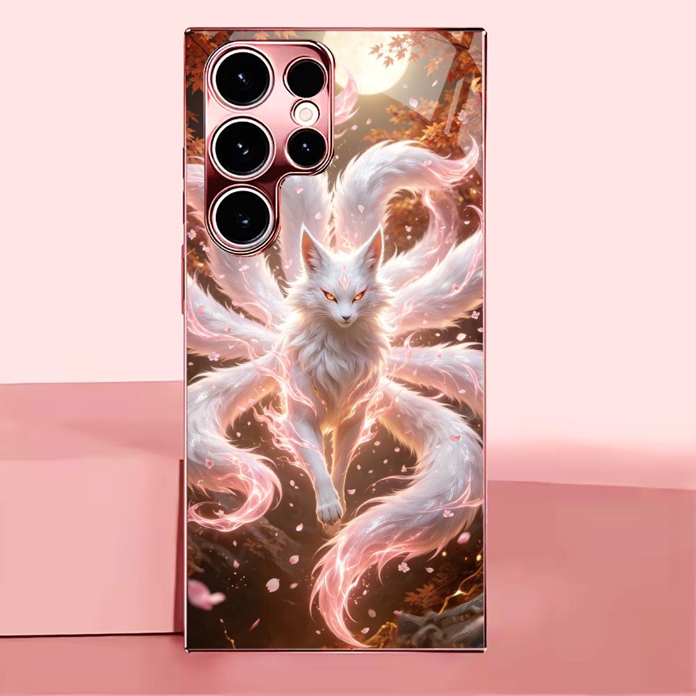 High Gloss Fantasy Fox Phone Case S26 Ultra Case Glass Mobile Phones for Samsung Galaxy S26 S25 S24 S23 S22 FE Ultra Plus