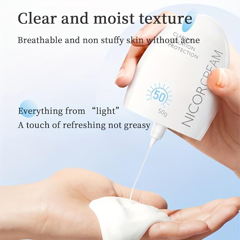 Refreshing Sunscreen SPF50+, Moisturizing, UV Protection and Isolation.