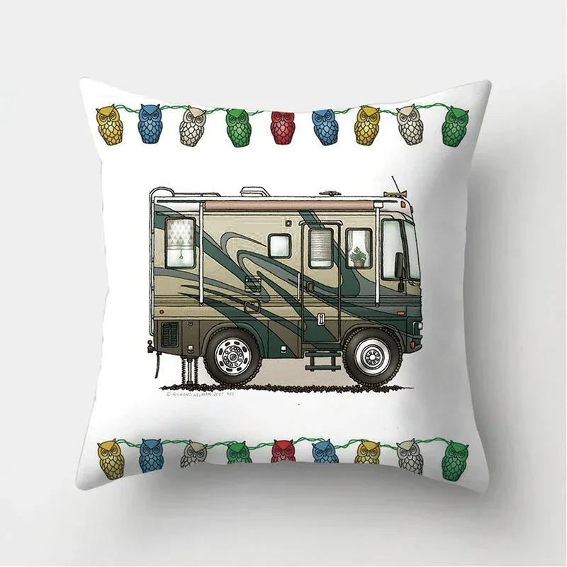 RV Pattern Home Decoration Living Room Decorative Pillowcases Decorative Pillowcases Cushion Covers Sofa Pillows