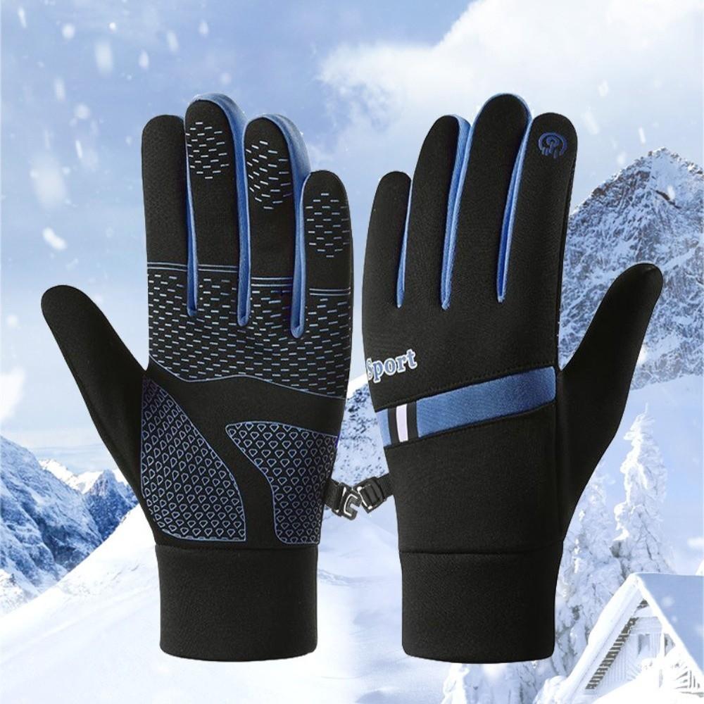 Lock Buckle Winter Cycling Gloves Warm Outdoor Gloves Mountaineering