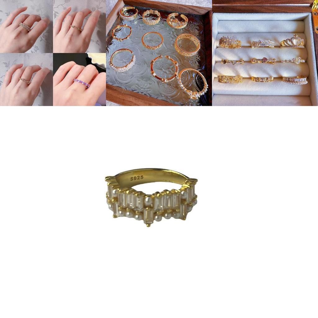 Stunning Heart Shaped Zirconia Stackable Pearl Ring For Women In Chic Copper Design