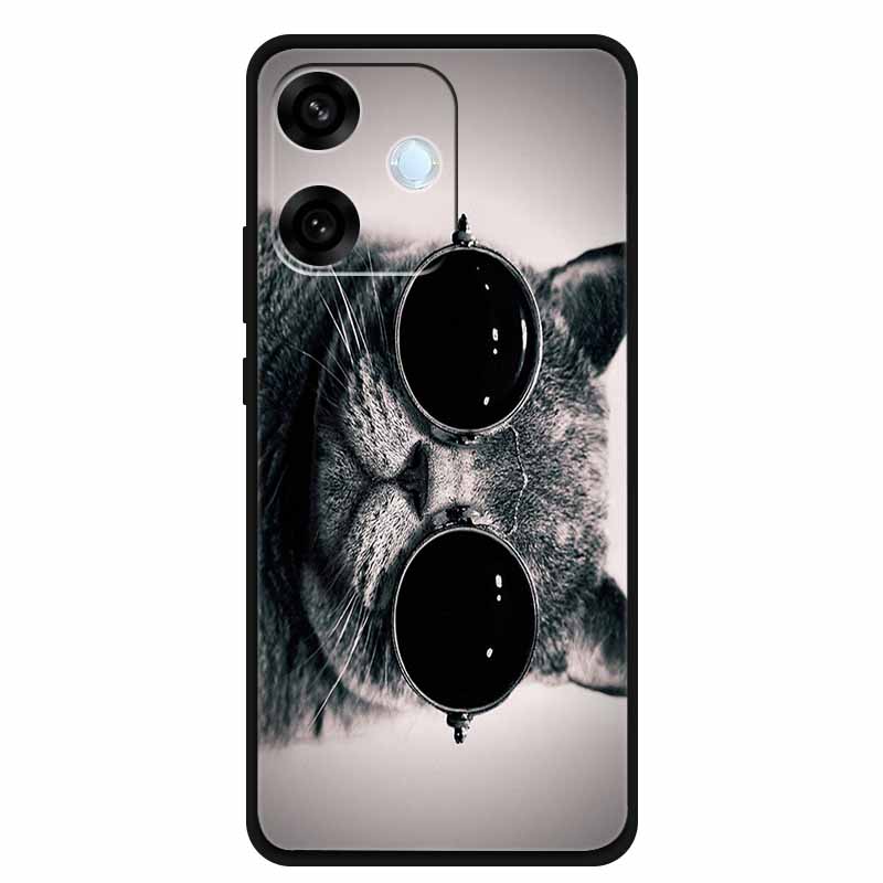 For Oppo A5 Pro 4G 5G Case 6.67" Soft TPU Silicone Funda Cut Cat Flower Painted Back Cover for Oppo A5 Pro 5G Global Shell Coque
