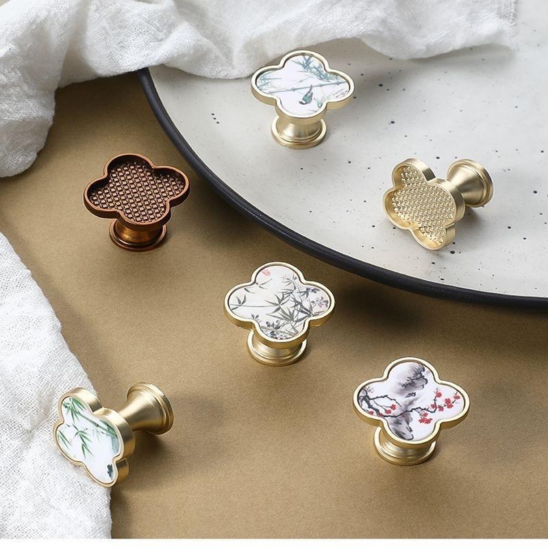 Cabinet Knobs Furniture Handles Chinese Painting Patterns Perfect For Kitchen Wardrobe Drawer Home Decoration