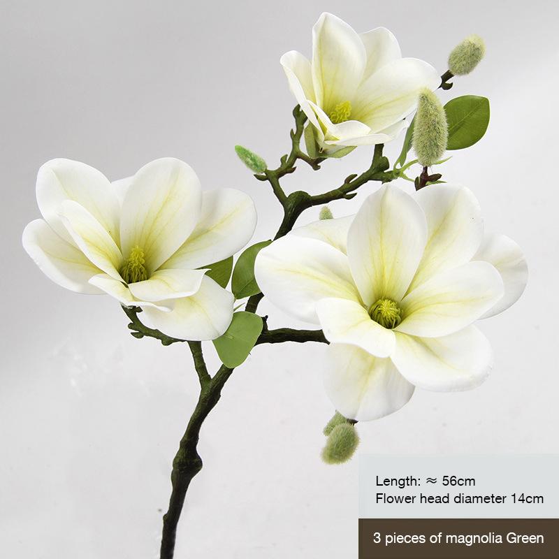 Hand Feel Magnolia with Buds, High Simulation, Chinese Style Floral Art, Living Room Decoration